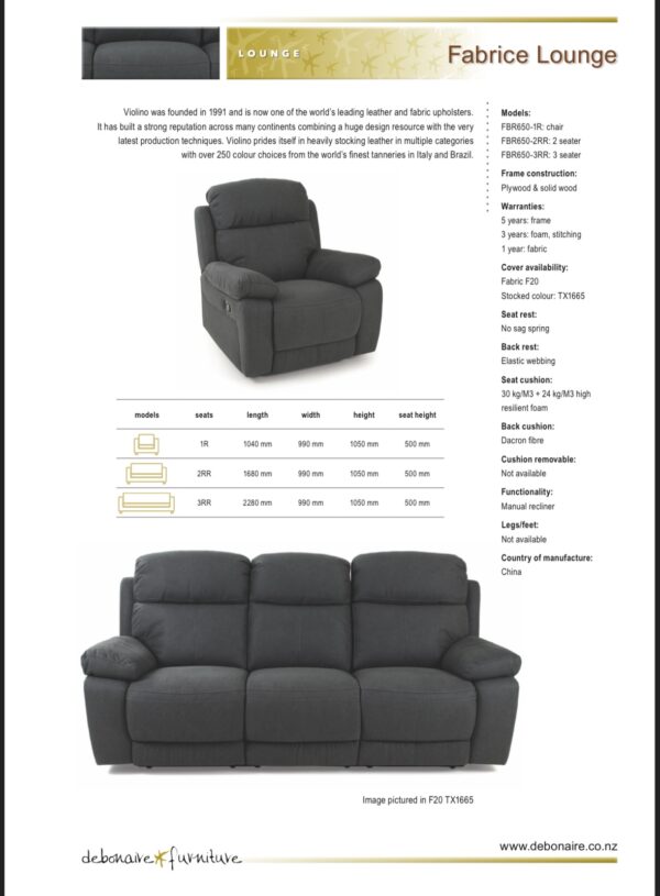Debonaire Fabrice Recliner - Image 2
